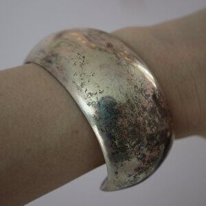 Antiqued Sterling Silver Classic Chunky Thick Bracelet